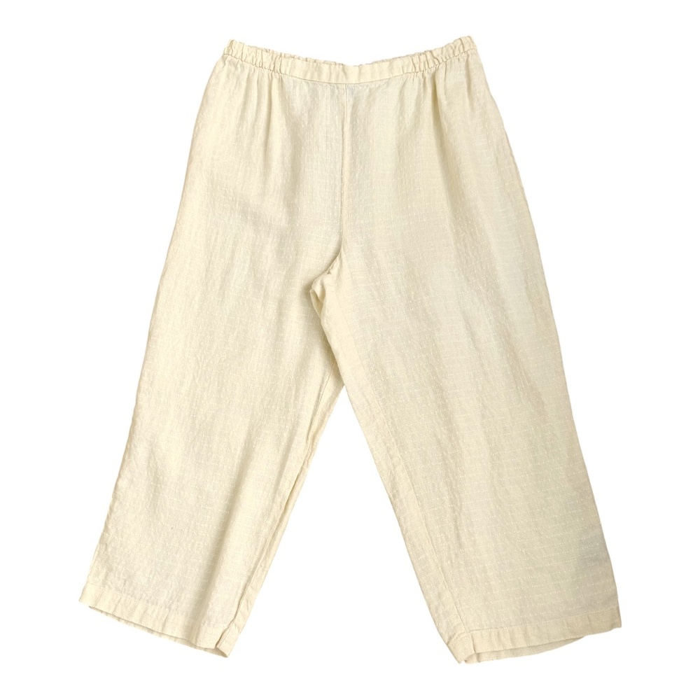 Eileen Fisher Linen Pants Cropped High Rise Petite Yellow (PL)